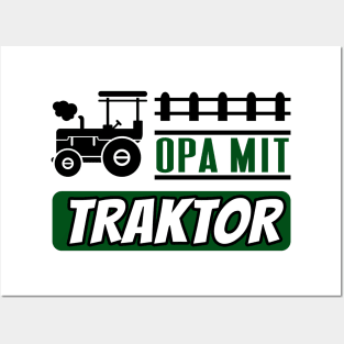 Opa mit Traktor lustiges Landwirt Rentner Fun Posters and Art